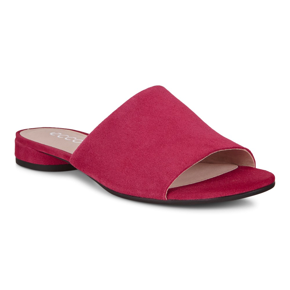 ECCO Womens Slides Red - Flat Sandals Ii - YQW-789413